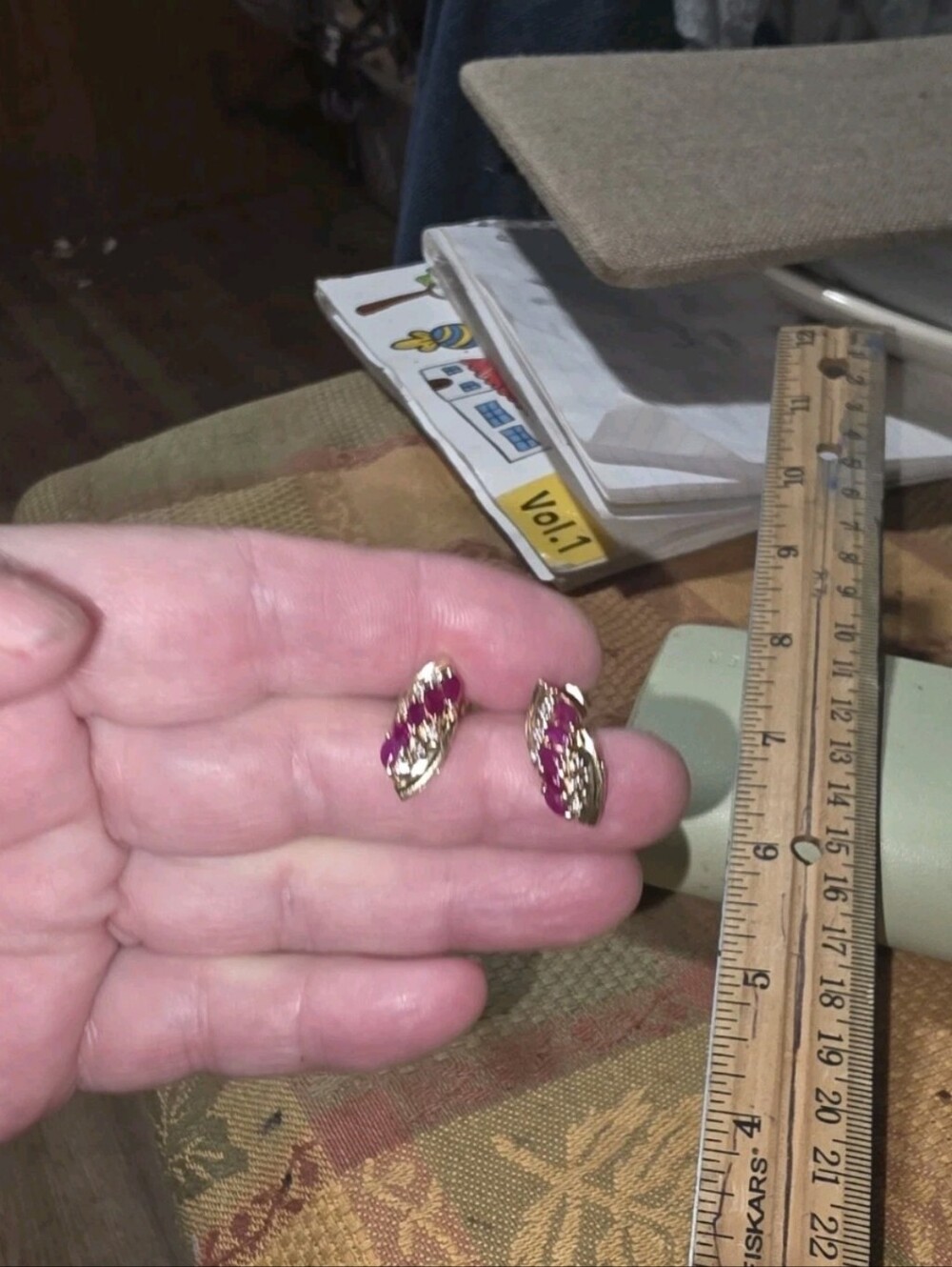 Ruby And Diamond Earrings 14k